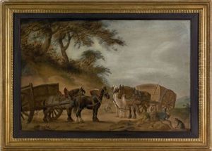 Figures And A Horse-drawn Cart