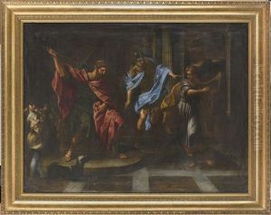 David Joue De La Harpe Devant Le Roi Saul