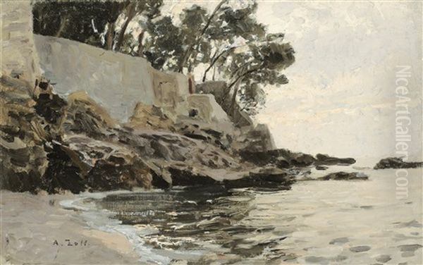 Landschaft Mit Figuren Bei Einem Reiterstandbild - view 1