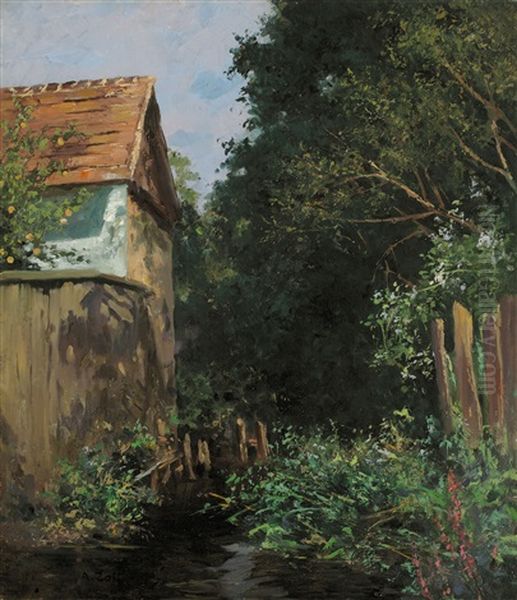 Landschaft Mit Figuren Bei Einem Reiterstandbild - view 1