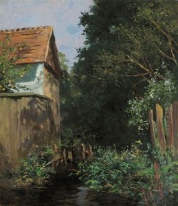 Landschaft Mit Figuren Bei Einem Reiterstandbild by Alfred Zoff