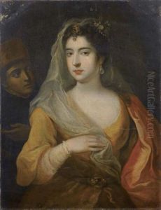 Portrait De Jeune Femme A La Perle Avec Son Page by Johann Joseph Zoffany