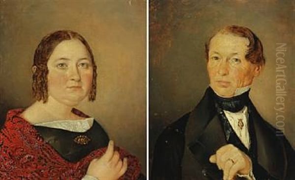 Portrait Of A Woman And A Gentleman (pair) - view 1