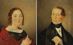 Portrait Of A Woman And A Gentleman (pair) by Kilian Christoffer Zoll