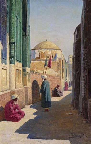 Figures By A Mosque - view 1