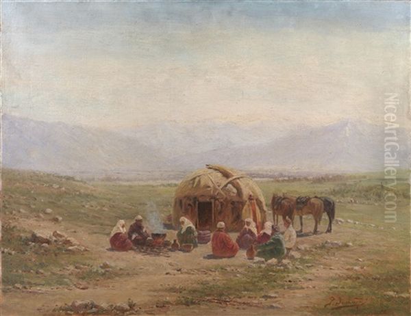 Scene By The Yurt - view 1