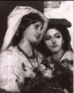 Zwei Junge Italienerinnen In Tracht Der Gegend Um Rom by Antonio Zona