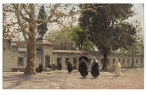 Suleymaniye Camii Onunde by Fausto Zonaro