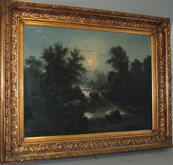 Flusslandschaft Bei Mondschein - view 1