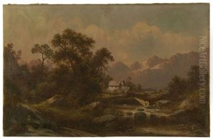 Austrian Home In The Mountains by Julius Zopf