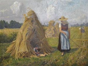 Die Heuernte by Karl (Carl) Zopf