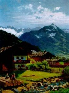 Hofgastein Mit Graukogel Und Fischlerkaar by Karl (Carl) Zopf