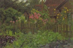 Bauerngarten In Dachau by Karl (Carl) Zopf