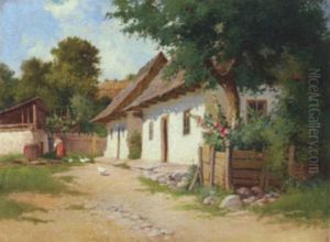 Tending The Geese by Gyula Zorkoczy
