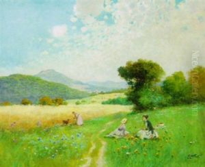 A Picnic In The Meadowlands, Mountains Beyond by Gyula Zorkoczy