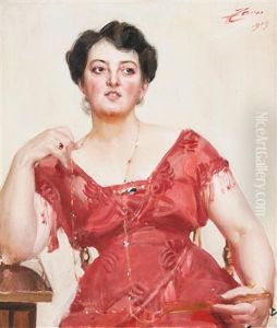 Kvinna I Rott - Fru Dagny Pineus by Anders Zorn