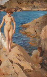 Study From The Archipelago With Two Nudes by Anders Zorn