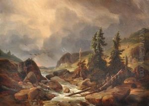 Sturmische Gebirgslandschaft
