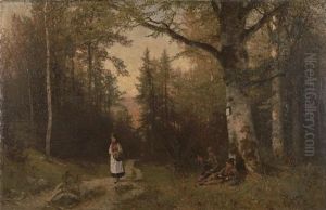 Begegnung Im Walde by Emil Zschimmer