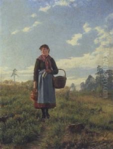 Heideroschen - Heidelbeersammlerin by Emil Zschimmer