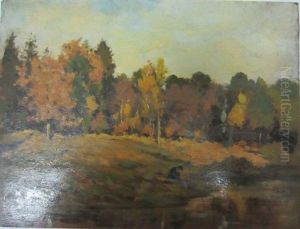 Pecheur Au Bord Dun Etang