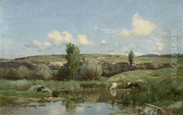 Kuhe Am Ufer, Wohl In Der Provence - view 1