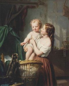Admiring The Baby by Fritz Zuber-Buehler