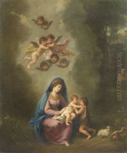 Madonna Col Bambino, San Giovannino, Cherubini E Santo