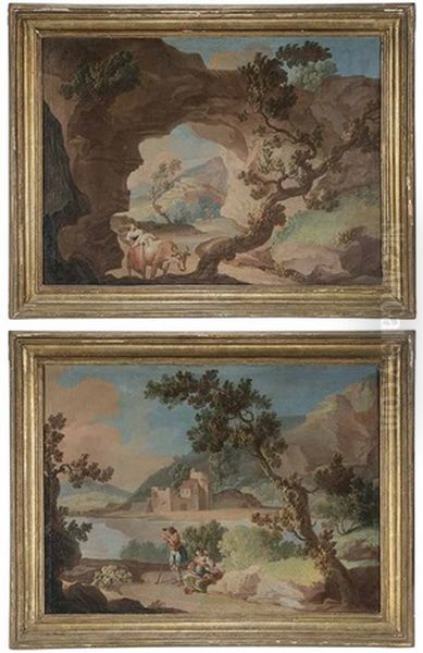 Rest On The Flight To Egypt; Shepherdess Under A Rock Formation - view 1