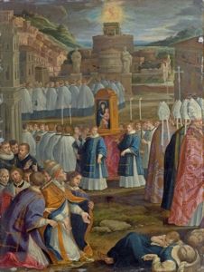 La Procession De Saint Gregoire Le Grand; Le Miracle De La Neige (2 Works) by Federico Zuccaro