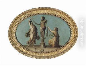 Maidens Decorating A Herm Of Pan - En Grisaille
