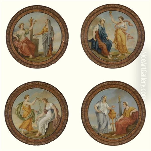 Classical Figures, Possibly Representing The Four Seasons (4 Works) - view 1