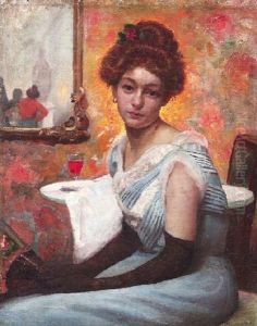 Bildnis Einer Melancholischen Jungen Frau Im Salon
