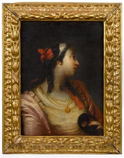 Jeune Venitienne De Trois-quarts, Les Cheveux Noues D'un Ruban Rouge, Tenant Dans Sa Main Gauche Un Masque Noir - view 1