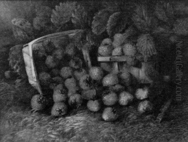Strawberries Falling Out Of A Basket - view 1
