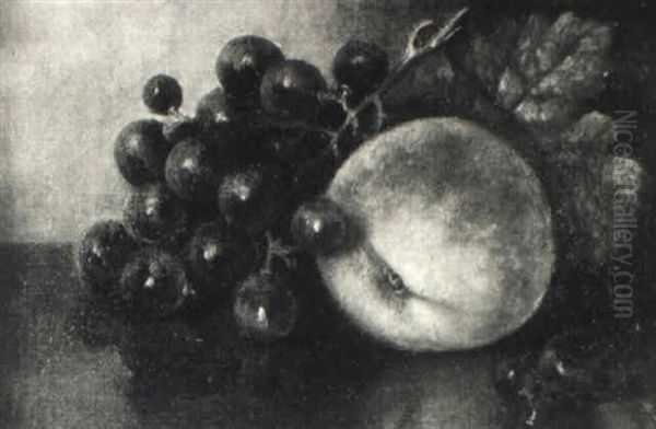 Still Life With Peach And Grapes - view 1