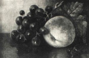 Still Life With Peach And Grapes