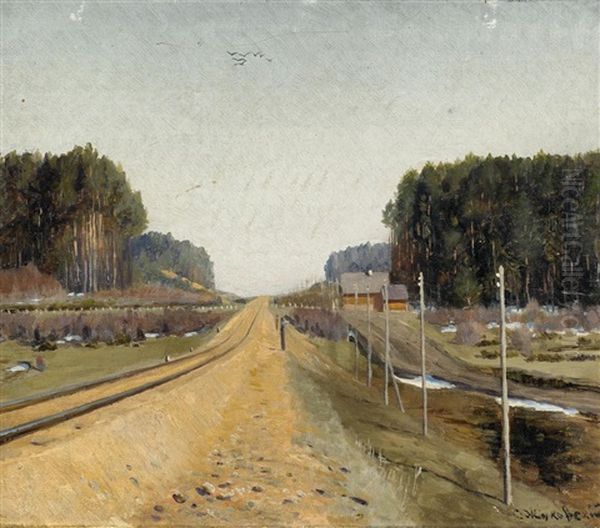 Landschaft Mit Der Eisenbahn Im Bau - view 1