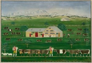 Alpfahrt Vor Weiter Landschaft by Johannes Zuelle