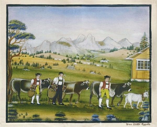 Drei Sennen, Zwei Beim Schellen Schutteln (three Senns, Two Ringing Bells) - view 1