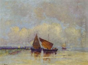 Fischerboote Im Wattenmeer