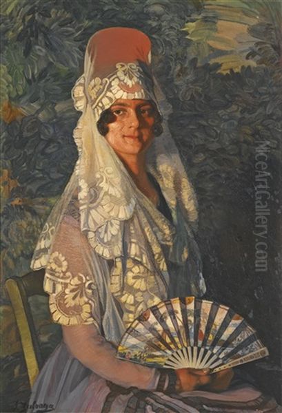 Dama Con Mantilla Y Abanico (lady With Mantilla And Fan) - view 1