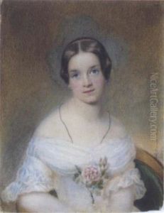 Bildnis Eines Vertraumten Madchens In Weisem, Kleid by Josef Zumsande