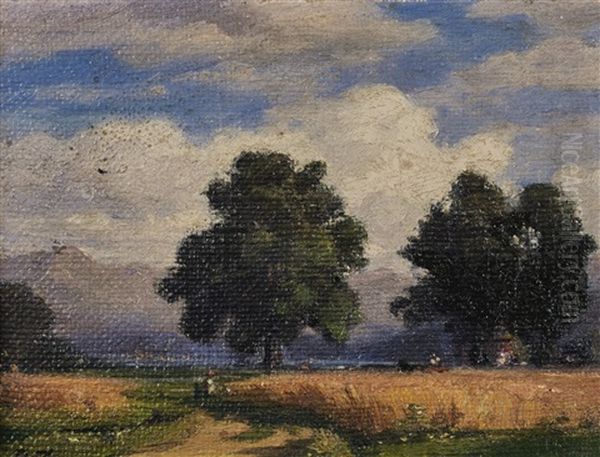 Kleine Landschaft Mit Kornfeld Und Eichen - view 1
