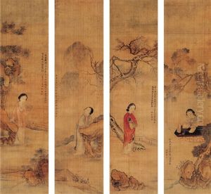 Beauty Ladies (set Of 4) by Zuo Xijia