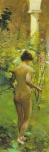 A Nude In A Garden by Vladimir Zupansky