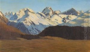 Blick Von Samaden Auf Die Berninagruppe by Ernst Theodor Zuppinger