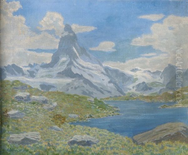 Das Matterhorn Mit Dem Riffelsee - view 1