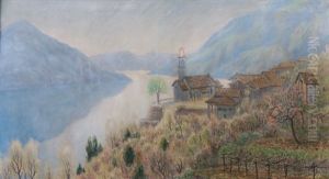 Blick Von Ronco-sopra-ascona Auf Den Lago Maggiore