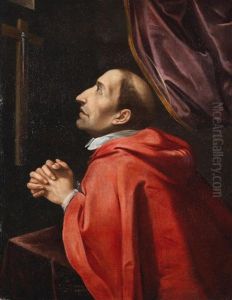 San Carlo Borromeo Praying Before The Santo Clavo by Francisco De Zurbaran